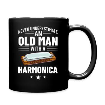 Mundharmonika Harmonica Spieler Lektionen Anfänger - Tasse einfarbig - Schwarz - Rechts