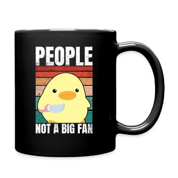 Duck With Knife - People Not A Big Fan - Full Colour Mug - black - Right