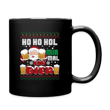 Ho Ho Hol mir mal Bier - Tasse einfarbig - Schwarz - Rechts