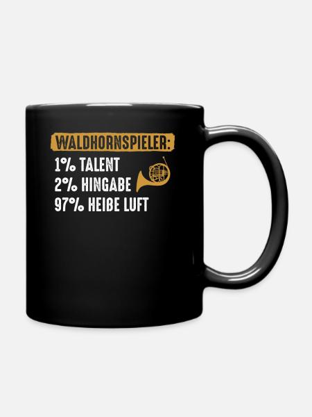 Horn Waldhornspieler - Tasse einfarbig - Schwarz