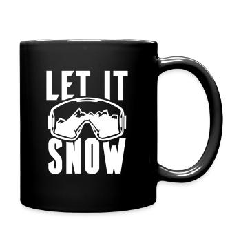 Let it Snow Winter Ski - Tasse einfarbig - Schwarz - Rechts