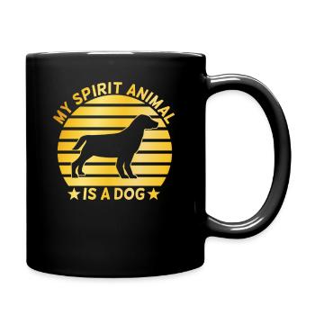 Propriétaire de chien dicton - Mug uni - noir - Droite