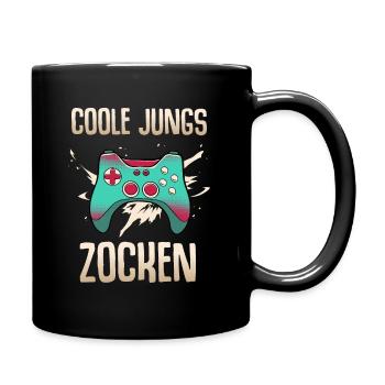 Coole Jungs zocken Gamer - Tasse einfarbig - Schwarz - Rechts