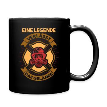 Feuerwehr Rente Rentner Pension Feuerwehrmann - Tasse einfarbig - Schwarz - Rechts