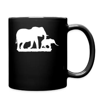 Elephant Africa Animal Motif Empreinte Animal Motif - Mug uni - noir - Droite