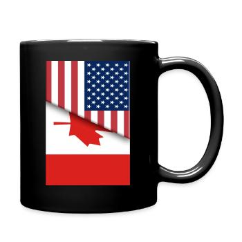 USA Kanada Kanadische Flagge Doppelbürger Amerikanisch - Tasse einfarbig - Schwarz - Rechts
