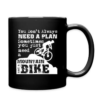 Downhill Mountain Bike Just One Mountain And One Bike - Full Colour Mug - black - Right