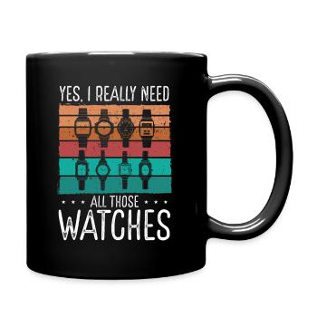 Watch Collector Vintage Watch Box Watch Collecting - Full Colour Mug - black - Right