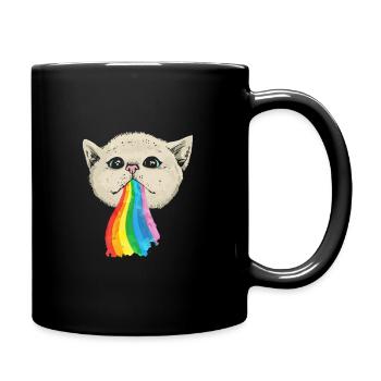 Rainbow poop shirt for cat lovers - Full Colour Mug - black - Right