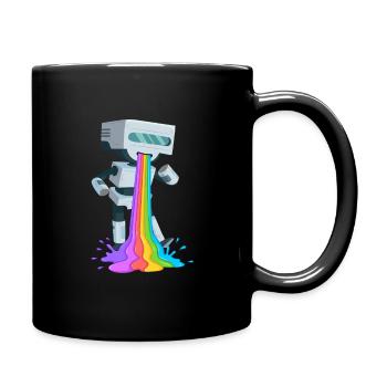 Rainbow poop shirt for robot fan - Full Colour Mug - black - Right