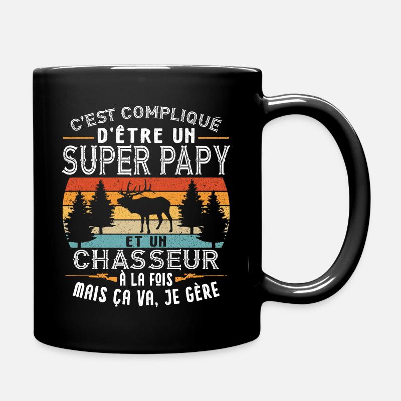 Papy Chasseur Grand Père Papou Chasse Humour - Mug uni - noir