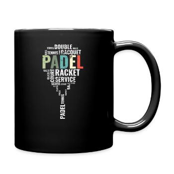 Vintage Padel Wordcloud Padel Racket - Full Colour Mug - black - Right