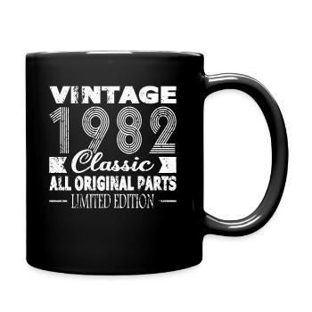 40. Geburtstag Vintage 1982 Classic 1982 - Tasse einfarbig - Schwarz - Rechts
