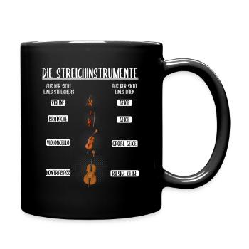 Streichinstrumente geige Violine Kontrabass - Tasse einfarbig - Schwarz - Rechts
