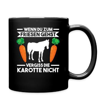 Pferd Friese Pferde Reiten - Tasse einfarbig - Schwarz - Rechts