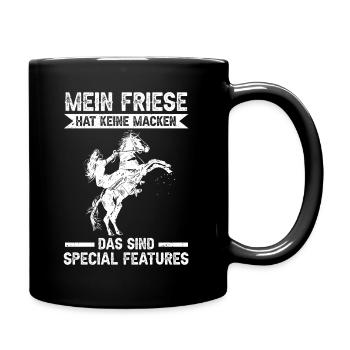 Pferd Reitstall Reiten Pferde Friese - Tasse einfarbig - Schwarz - Rechts