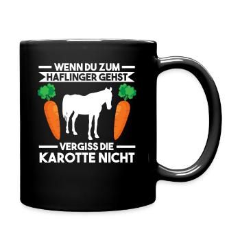 Pferd Haflinger Pferde Reiten - Tasse einfarbig - Schwarz - Rechts