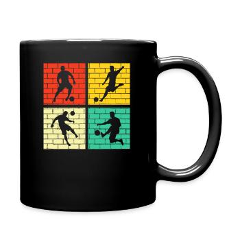 Fußball Fußballer Retro - Tasse einfarbig - Schwarz - Rechts