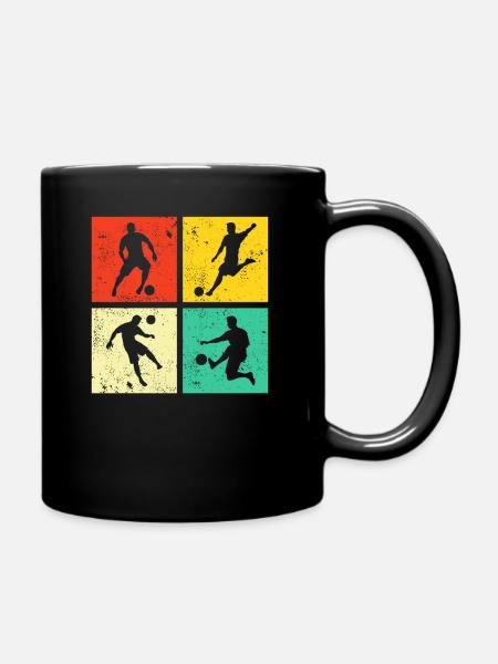 Fußball Fußballer Retro - Tasse einfarbig - Schwarz