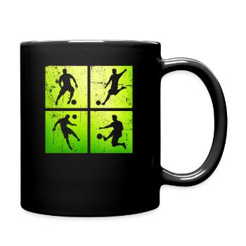Fußball Fußballer - Tasse einfarbig - Schwarz - Rechts