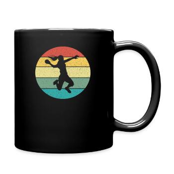 Retro Vintage Male Handball Player - Tasse einfarbig - Schwarz - Rechts