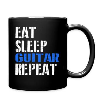 Eat. Sleep. Guitar. Repeat. - Tasse einfarbig - Schwarz - Rechts