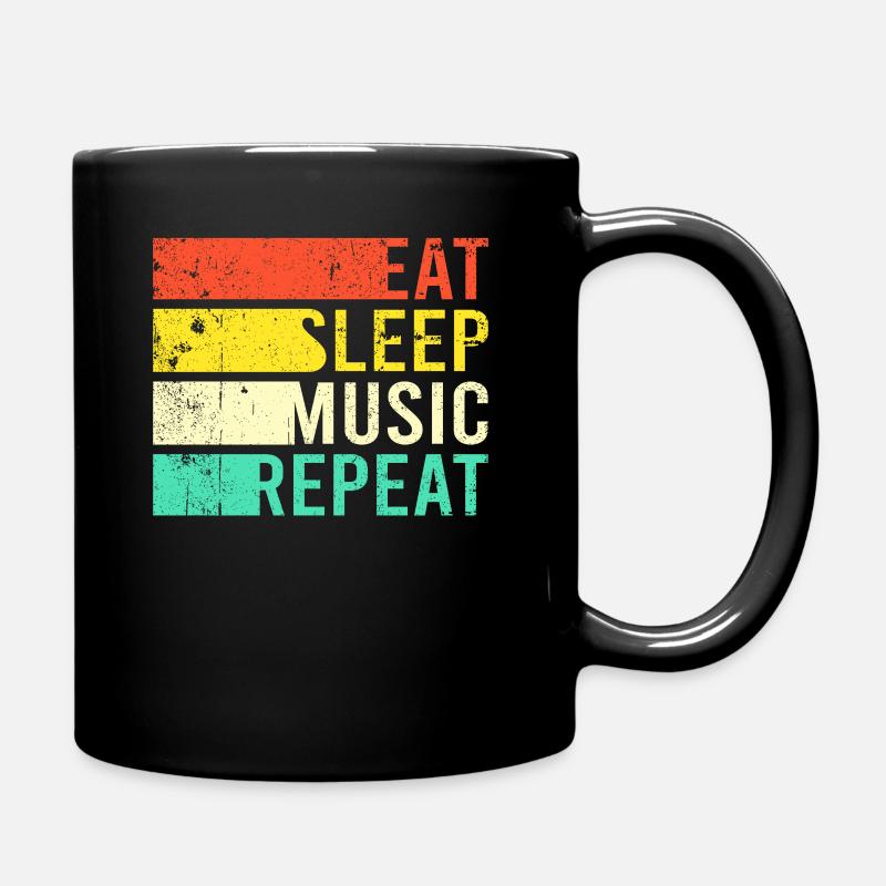 Eating Sleep Music - Full Colour Mug - black