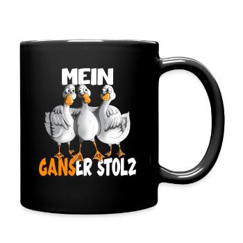 Mein Gans er Stolz Gänse Gänsezucht Landwirtschaft - Tasse einfarbig - Schwarz - Rechts