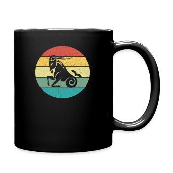 Aquarius Capricorne Signe Rétro Vintage - Mug uni - noir - Droite