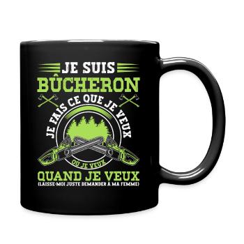 Drôle Bûcheron Homme Mari Bucheronnage Travail Du - Mug uni - noir - Droite