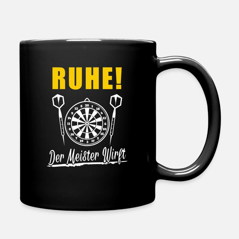 Ruhe der Meister wirft Dart Sprüche Geschenk Darts - Tasse einfarbig - Schwarz
