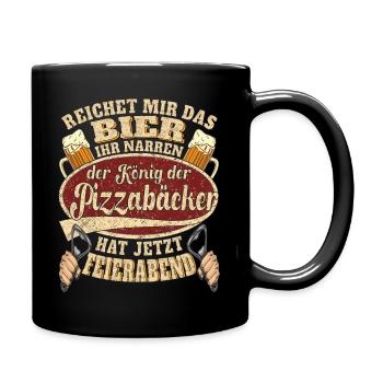 Pizzabäcker Bier Feierabend - Tasse einfarbig - Schwarz - Rechts