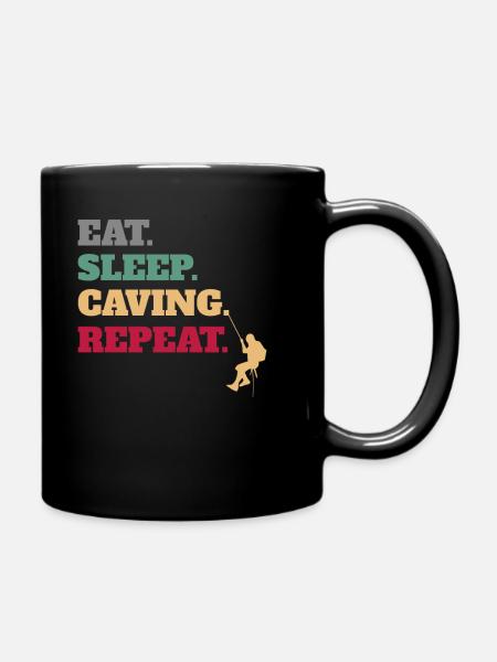 Manger le sommeil Spéléologie Répéter - Mug uni - noir
