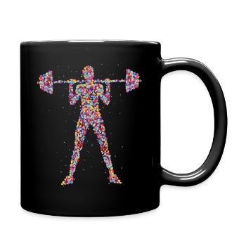 Gewichte Bodybuilding Fitness - Tasse einfarbig - Schwarz - Rechts