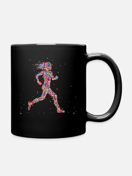 Joggen Läuferin Marathon - Tasse einfarbig - Schwarz
