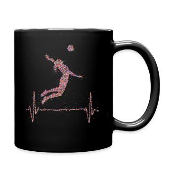 Volleyball Heartbeat Beach Volleyball - Full Colour Mug - black - Right
