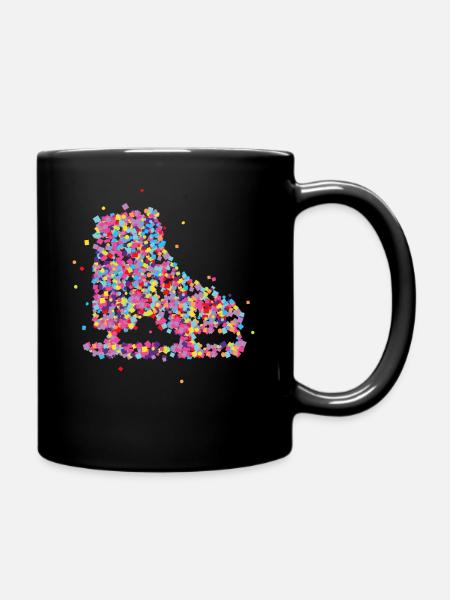 Schlittschuhlaufen Eislaufen - Tasse einfarbig - Schwarz