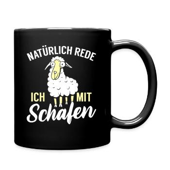 Lustige Schafe Bauern Landwirt Schäfer Geschenke - Tasse einfarbig - Schwarz - Rechts