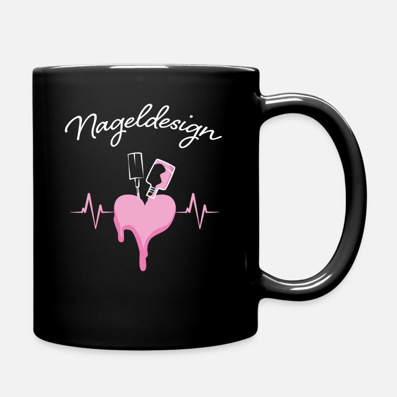 Nageldesignerin Herzschlag Nagelstudio - Tasse einfarbig - Schwarz