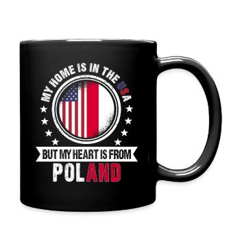 Drapeau polonais américain Cœur de Pologne Patriot - Mug uni - noir - Droite