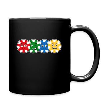 Poker Players Poker Chips Face Poker - Full Colour Mug - black - Right