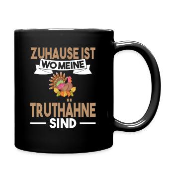 Truthahn Bauer Landwirt Truthähne - Tasse einfarbig - Schwarz - Rechts