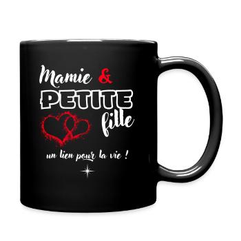 Cadeau Super mamie et petite fille-Grand mère mamy - Mug uni - noir - Droite