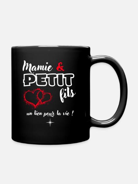 Cadeau grand mère et petit fils - Super mamie mamy - Mug uni - noir