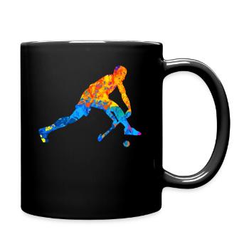 Feldhockey Hockey Hockeyspieler Geschenk - Tasse einfarbig - Schwarz - Rechts
