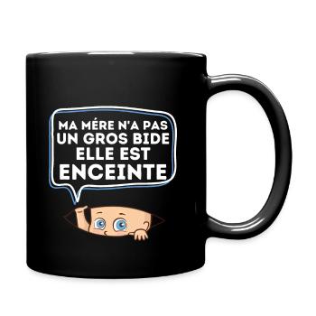 humour femme enceinte tshirt annonce grossesse - Mug uni - noir - Droite