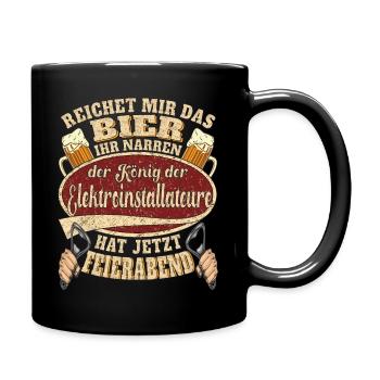 Elektroinstallateur Bier Feierabend - Tasse einfarbig - Schwarz - Rechts