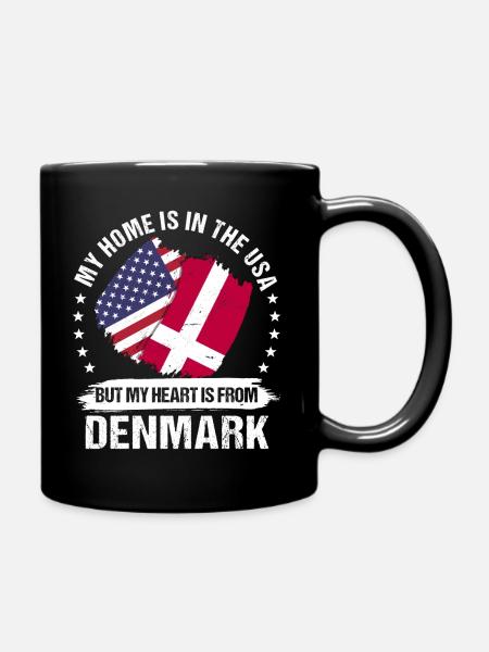American Patriot Denmark Flag Danish Roots - Tasse einfarbig - Schwarz