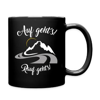 Motoradfahrer Geschenk mit Spruch - Tasse einfarbig - Schwarz - Rechts