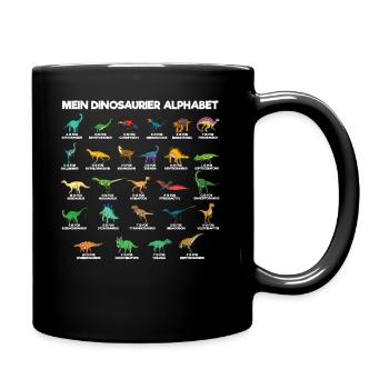 Dinosaurier Alphabet A-Z Dino ABC T-Rex - Tasse einfarbig - Schwarz - Rechts